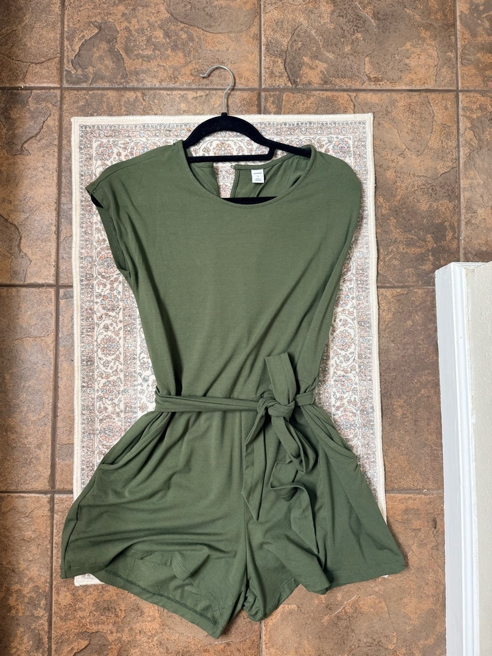 Olive Green Sleeveless Tank Romper